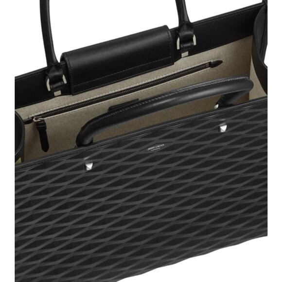 Jimmy Choo The Avenue M Diamond Embossed 3D Calf Skin Leather NEW FULLINCLUSION - Picture 5 of 8